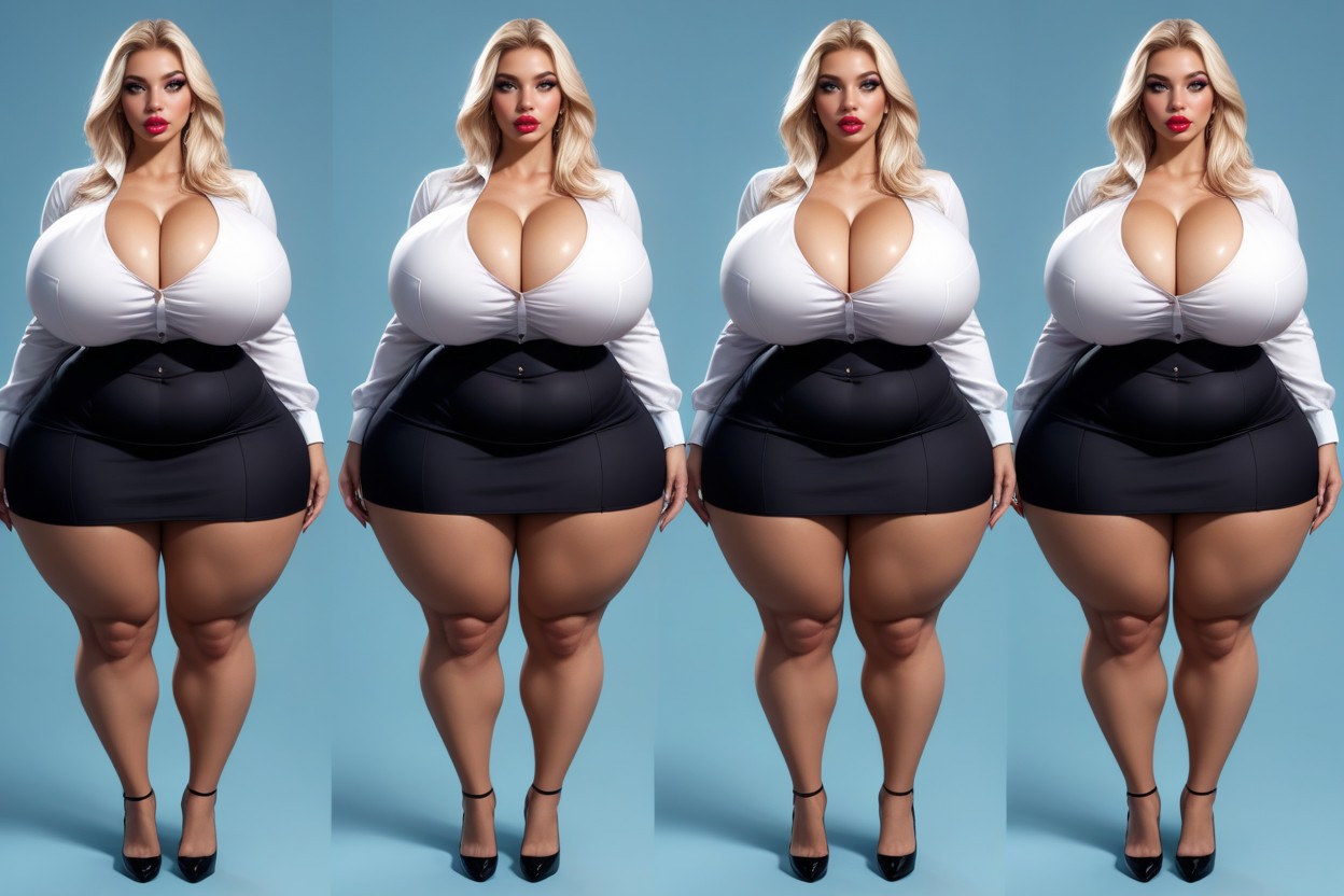 Enlarges, Thick Thighs, She Is Noticeably So Much More Enlarged BBW AI Porn