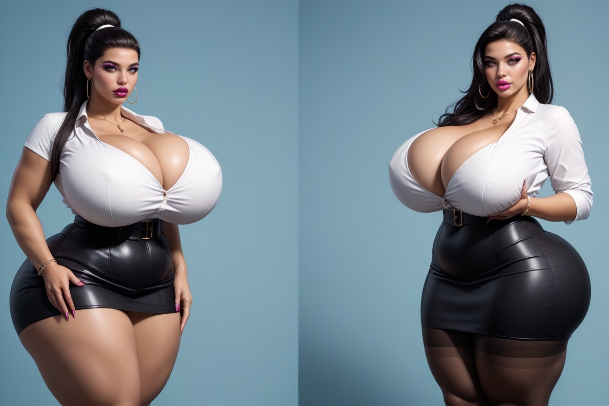 And Expands Even So Much More Drastically, Ultra-hyper Thick Wide Hips, She Grows BBW AI Porn
