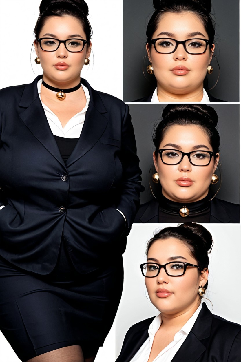 Plump Large Lips, Ssbbw, Four Views Of Same Woman BBW AI Porn