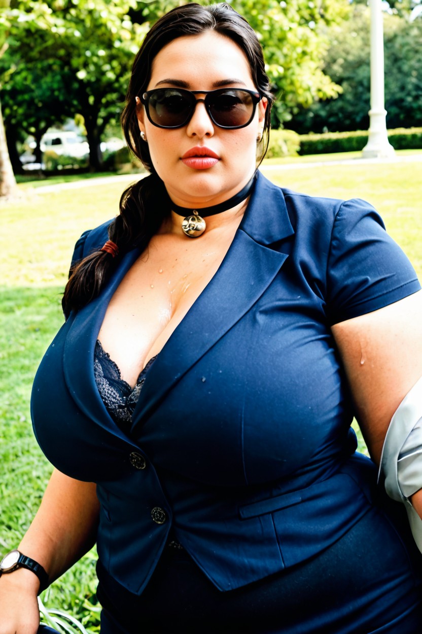 Front View, Fully Clothed, Tight Clothing BBW AI Porn