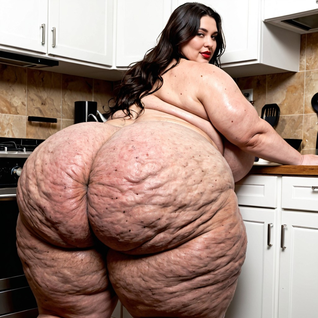 Chubby Indian Woman, Flabby Arms, Plump Red Lips BBW AI Porn