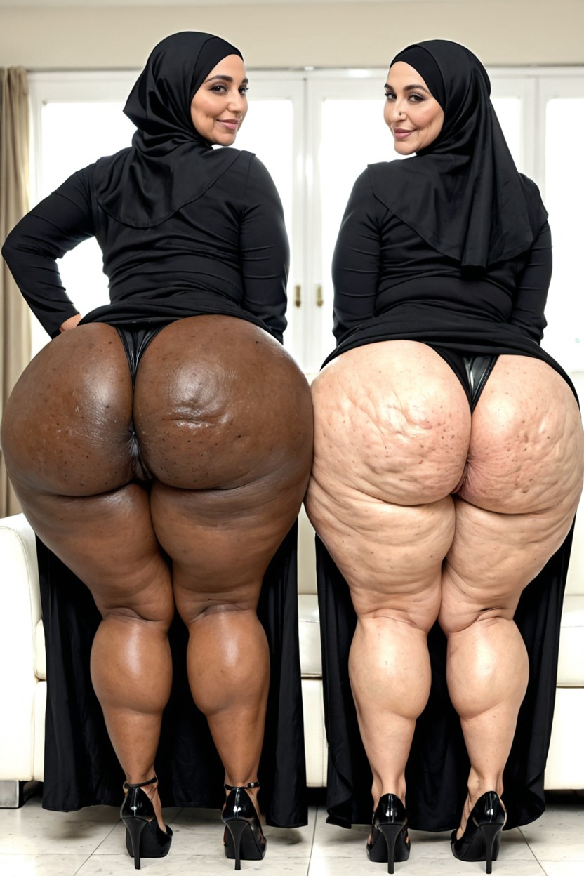 Colossal Asses, Thighs Bigger Than Waist, Arab BBW AI Porn