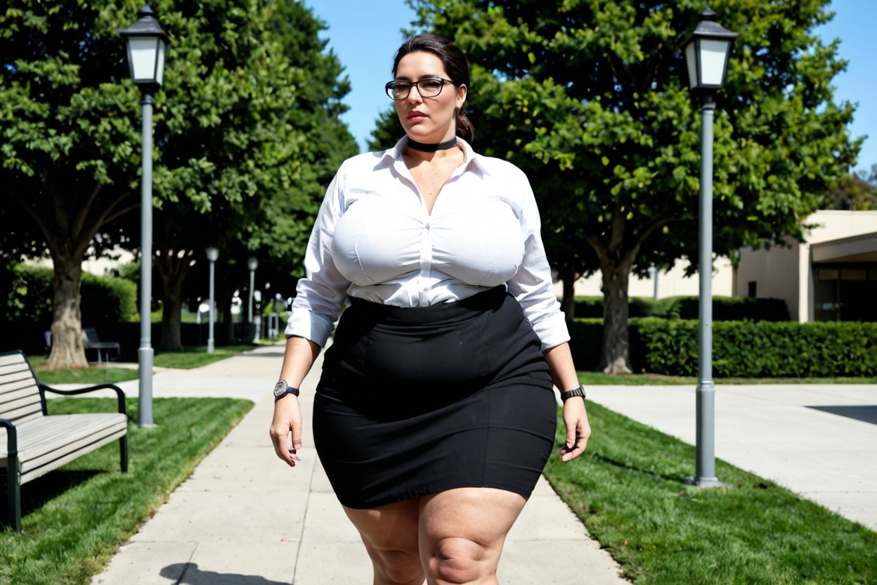 Low Ponytail, Extremely Large Ass, 18+ BBW AI Porn