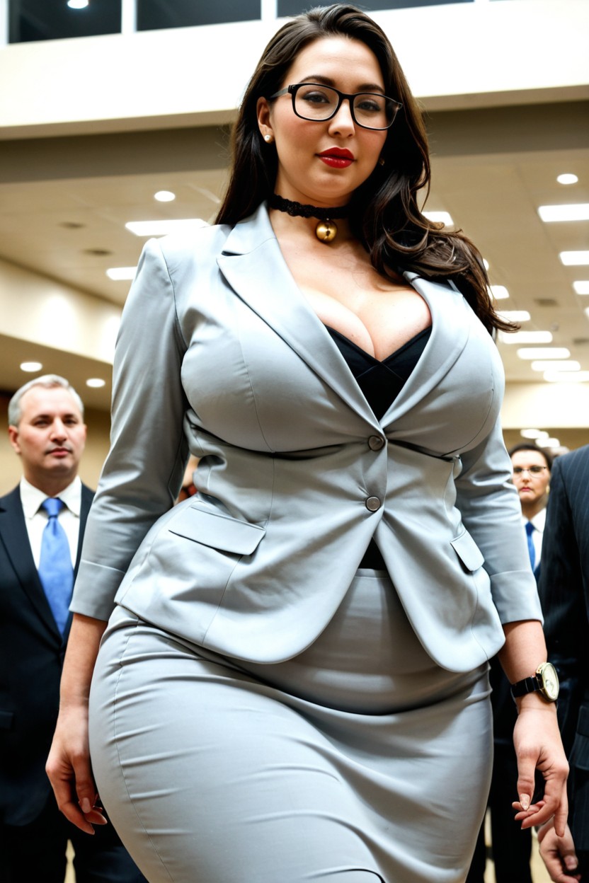 Side View, Black Eyes, Fatty Politician BBW AI Porn