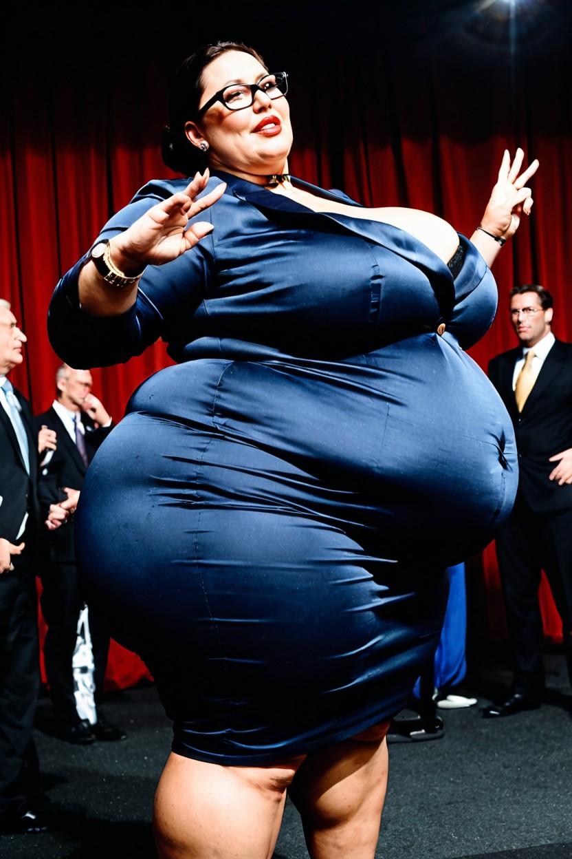 Extremely Large Ass, Bbw, Thick Black Glasses BBW AI Porn