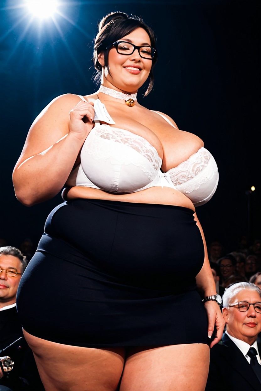 Hyper Fat, Round Plump Face, Waist Shot BBW AI Porn