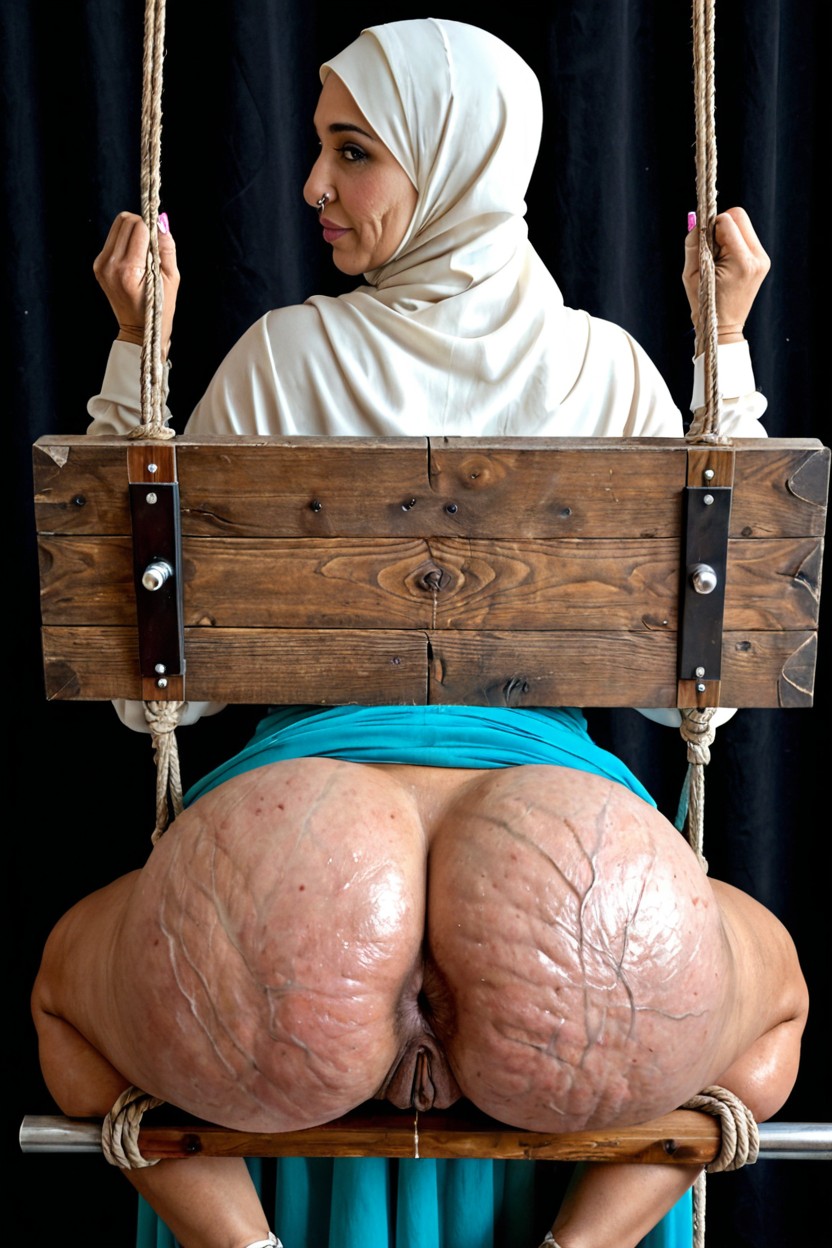 Burqa, Slight Profile View, Ass Wider Than Shoulders BBW AI Porn