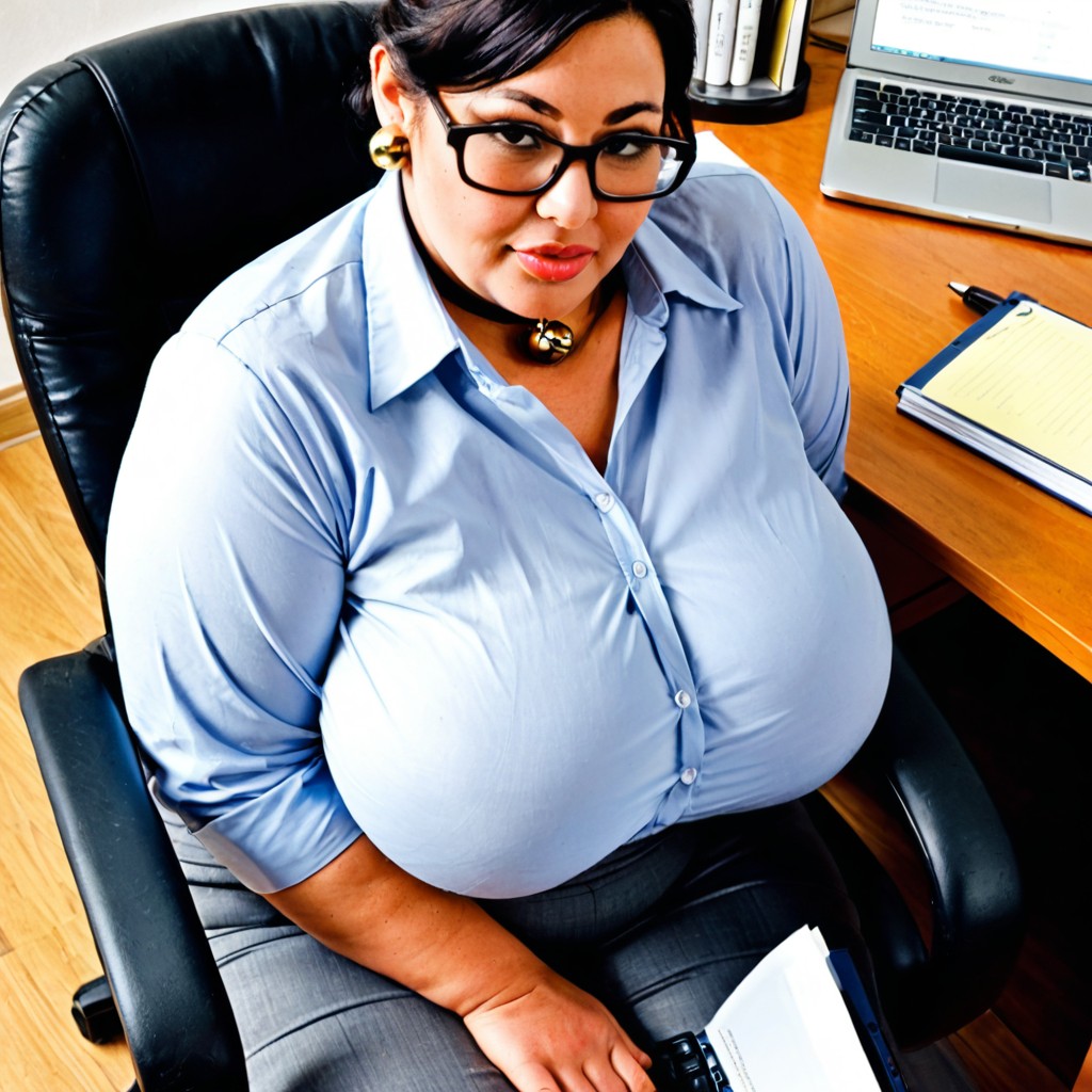 Obesity, Bbw, Facing The Laptop On The Desk BBW AI Porn
