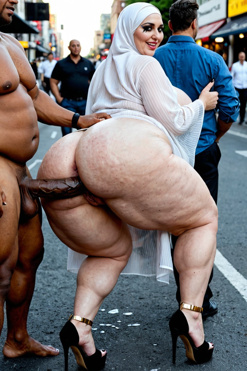 Huge Penetration, Hyper Obese Hips, Hair Bun BBW AI Porn