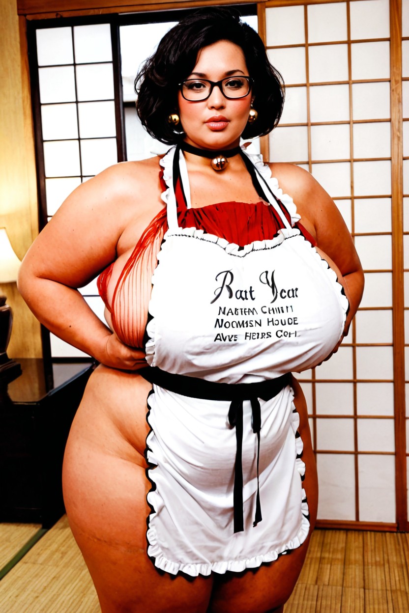 Bbw, Thick Black Glasses, Bob Hair BBW AI Porn