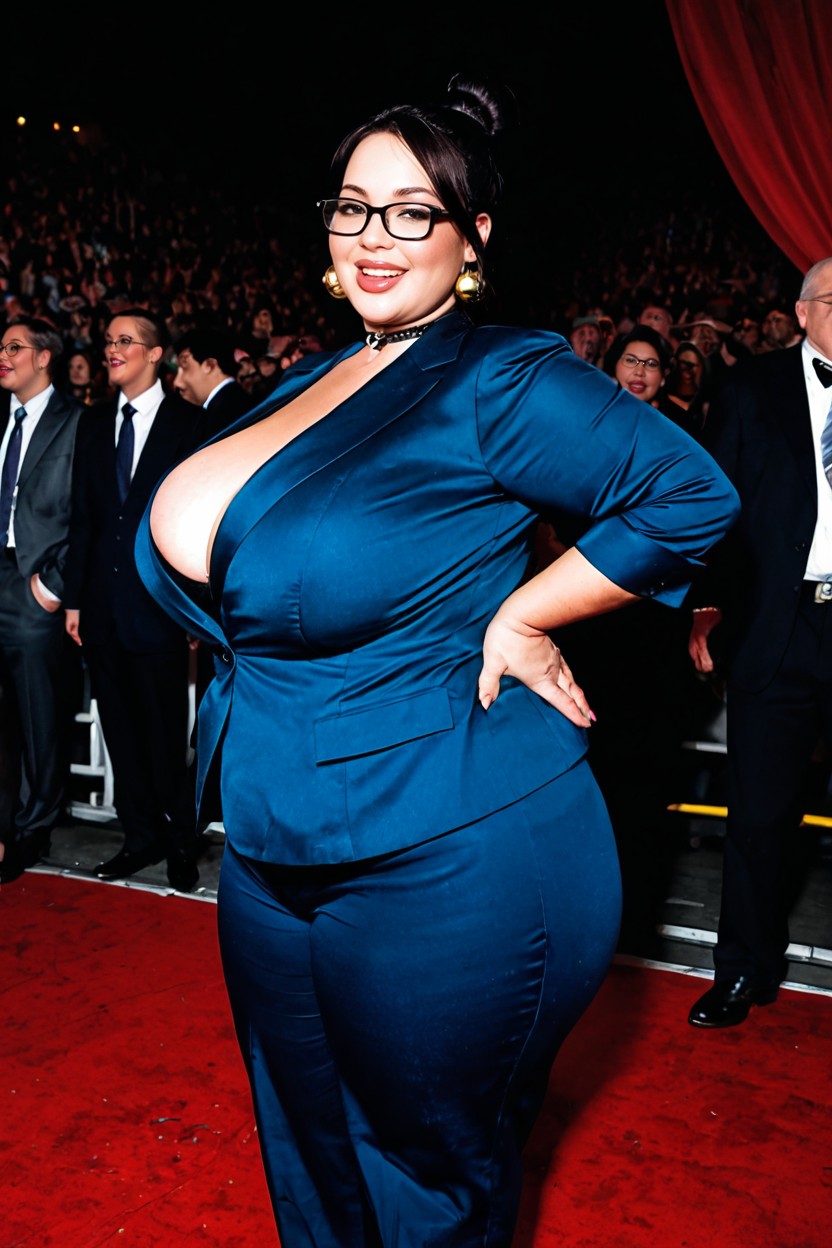 Gigantic Wide Hips, Stage, Happy BBW AI Porn