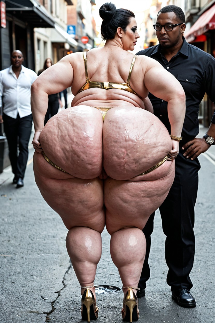 Excessive Fat Rolls, Side View, Huge Penetration BBW AI Porn