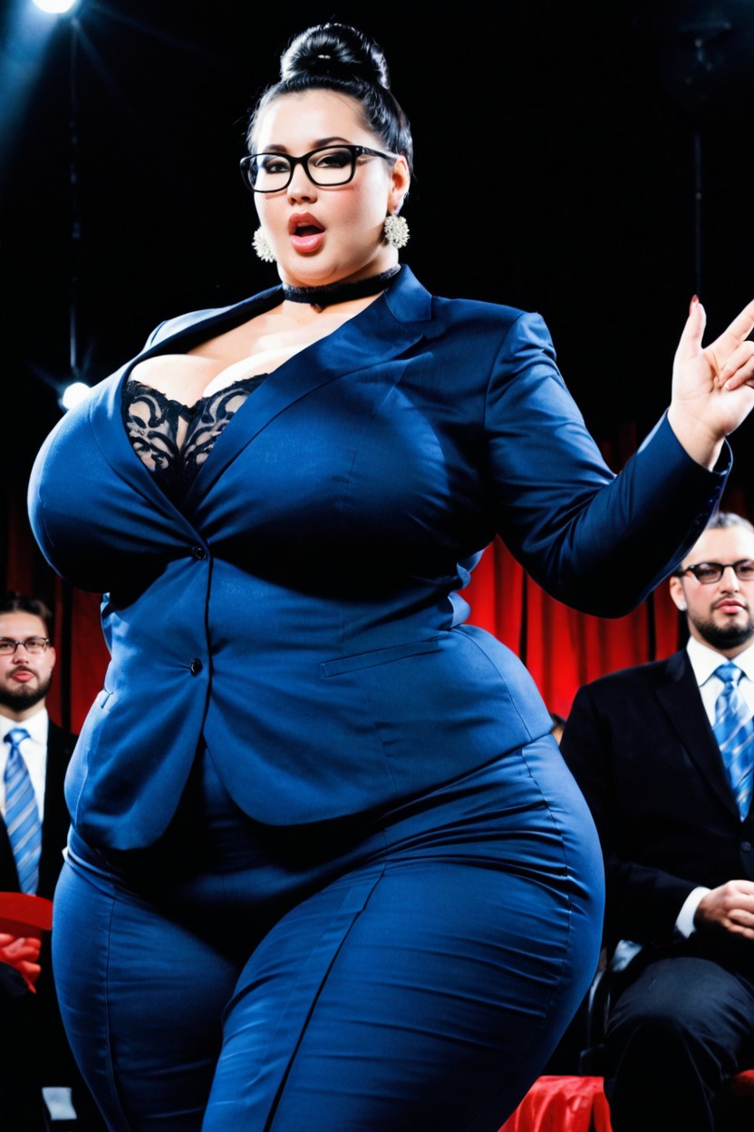 Bbw, Black Hair, High Bun BBW KI Porno