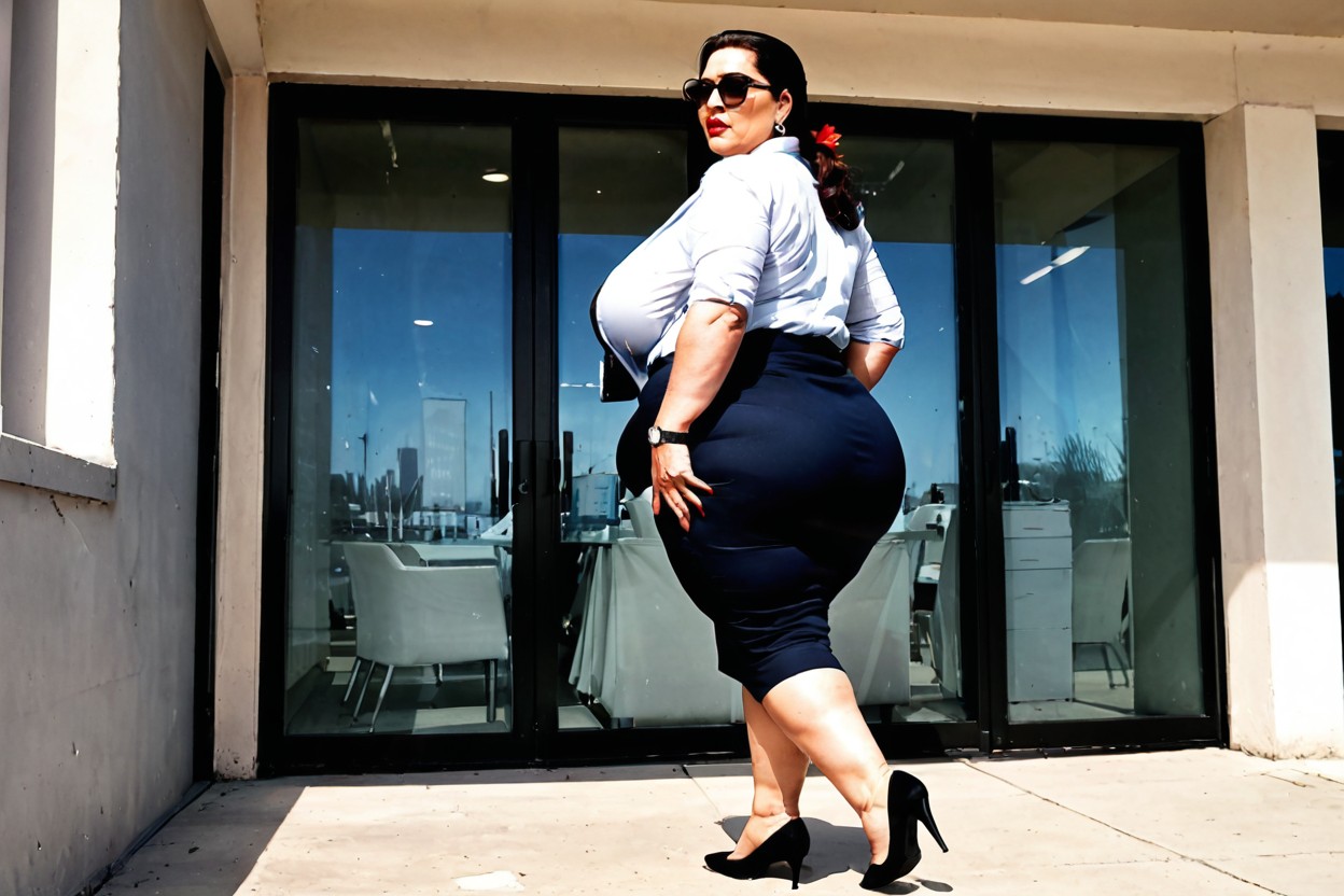 Clothed Natural Huge Breasts, Choker With Bell, Office District Porno BBW IA