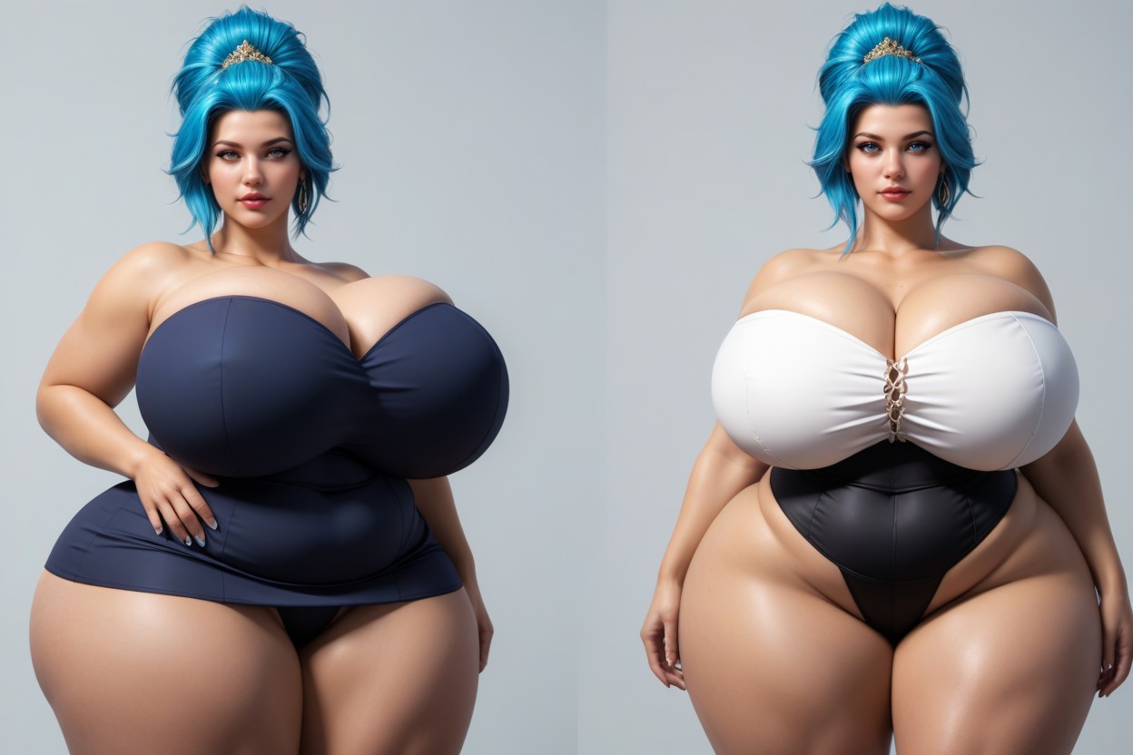 She Grows, Extrem Unten Schwer, Ultra-hyper Mega Bustier BBW KI Porno