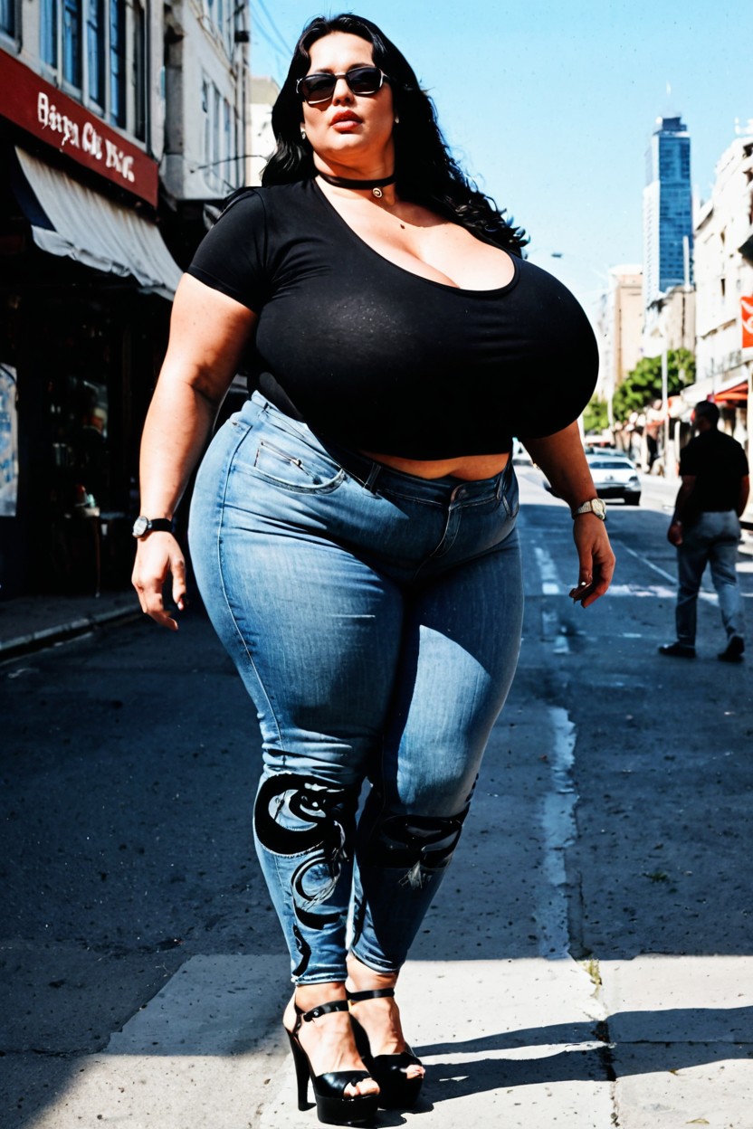 Tacones Altos, Wearing Casual Black Shirt, Fatty Housewife Porno BBW IA