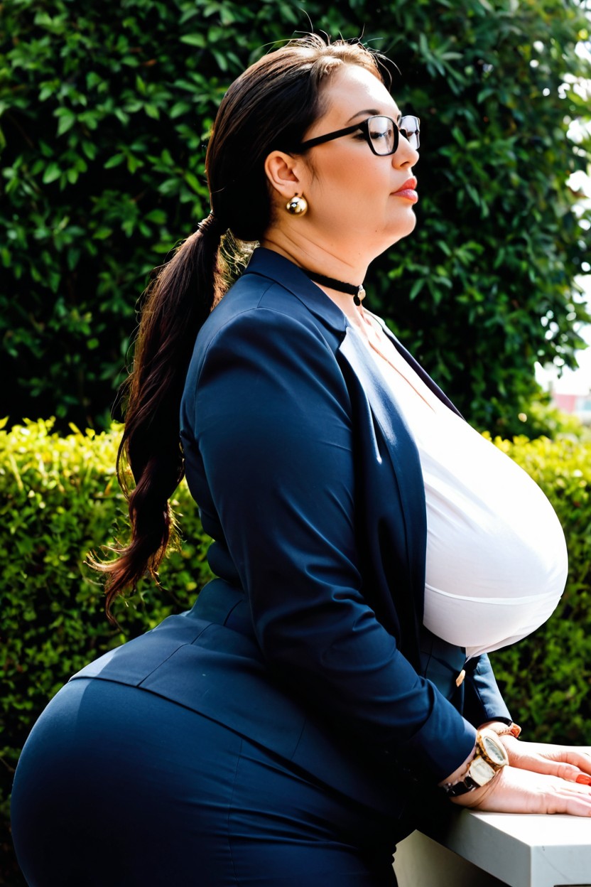 Japanese, Bossy, Bending Over BBW AI Porn