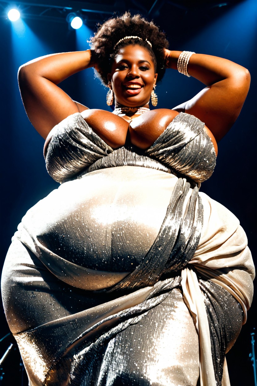 Large Hair Volume, Arms Open, Thick Big Buttocks BBW AI Porn