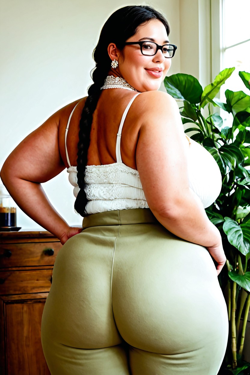 Straight Black Hair, Fatty Massage Therapist, Ass Bigger Than Torso BBW AI Porn