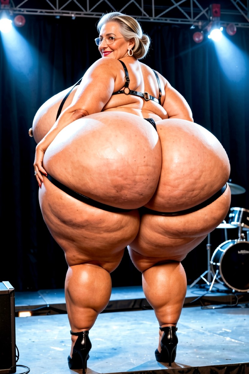 Makeup, Hyper Voluptuous Milf, Shiny Skin BBW AI Porn