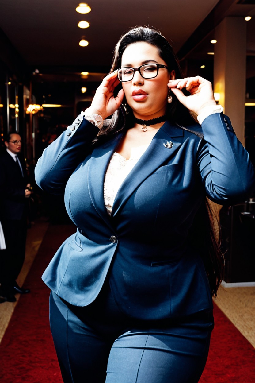 Plump Large Lips, Serious, Bbw BBW AI Porn