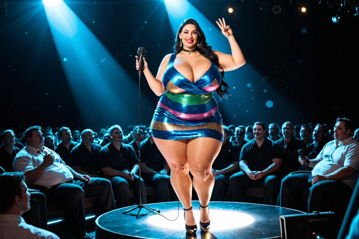Sparkly Sequins, Illuminated Dust Motes In The Air, Dark Theater Stage Porno BBW IA