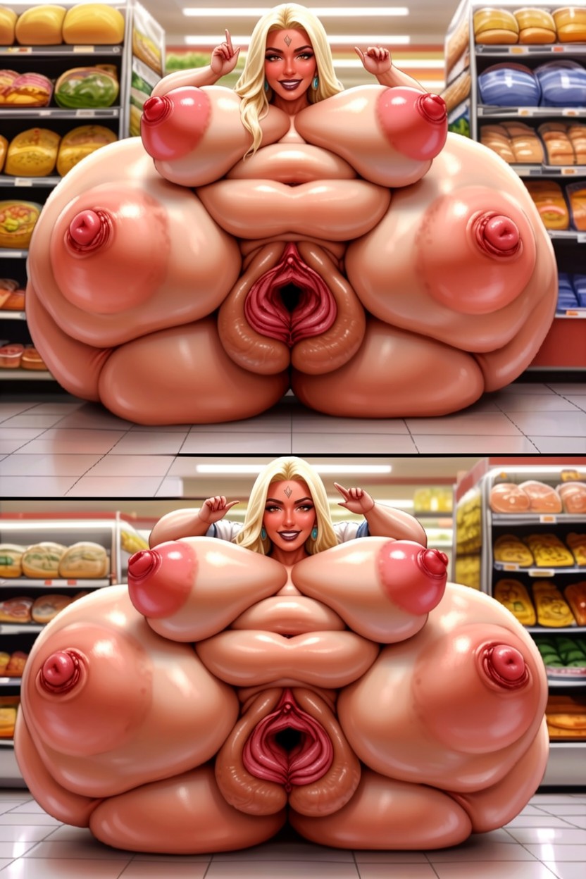 Massive Vagina Expansion, Boobs For Face, Turning Into An Immobile Blob BBW AI Porn