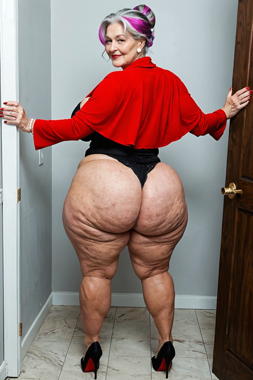 Voluminous Volume, Standing, Extremely Fat Breasts BBW AI Porn