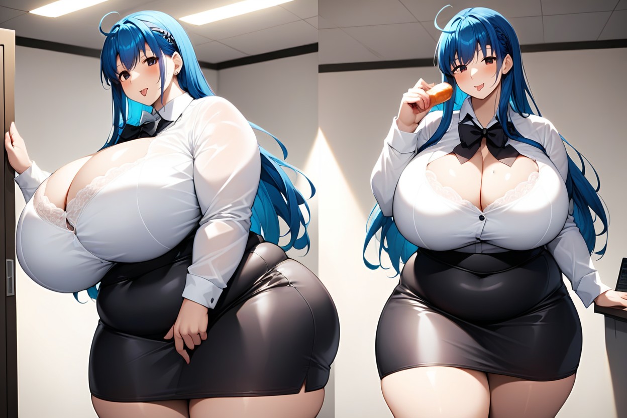 Extremely Large Ass, Standing, Breast Expansion BBW AI Porn