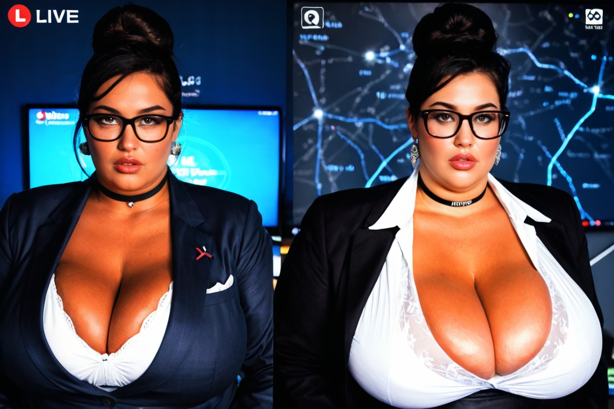 Earrings, High-tech Matrix Pattern, Hyper Obesity BBW AI Porn