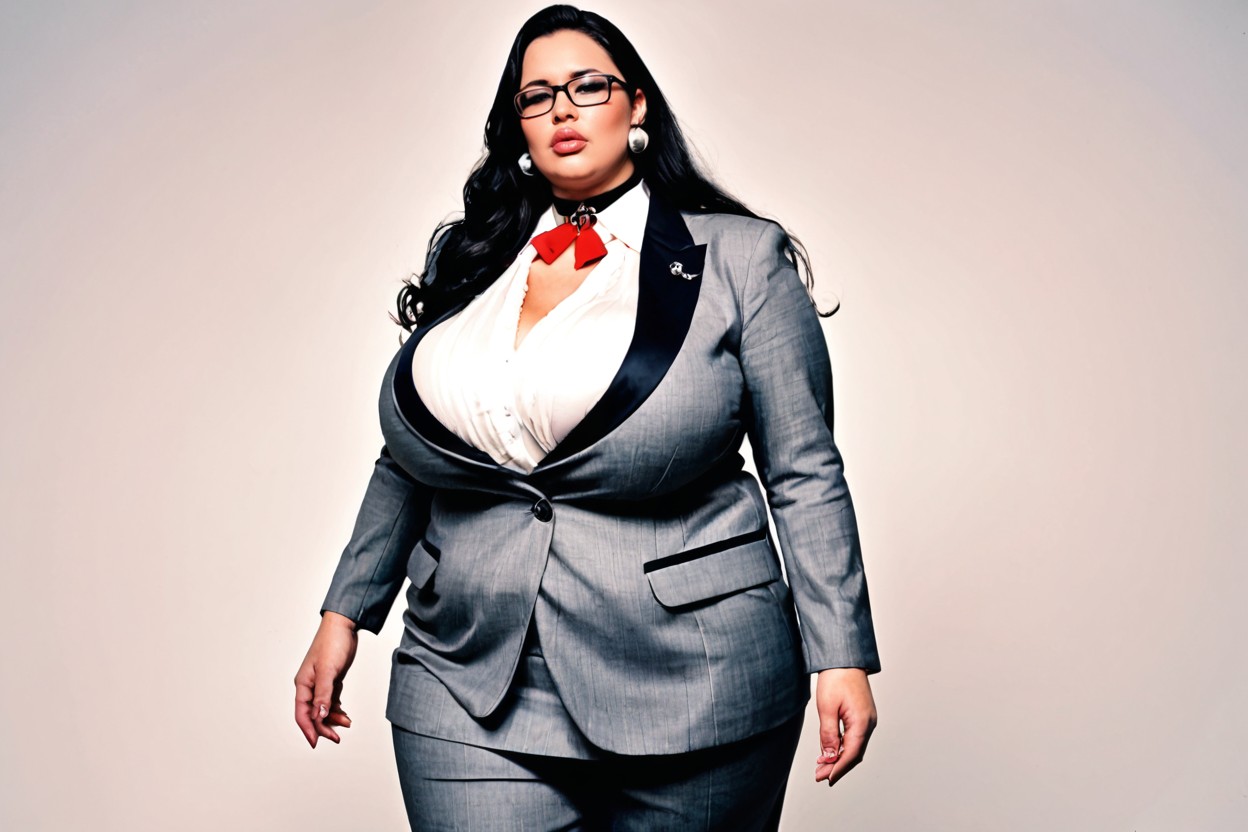 Earrings, Slicked Back Hair, Hyper Fat Porno BBW IA