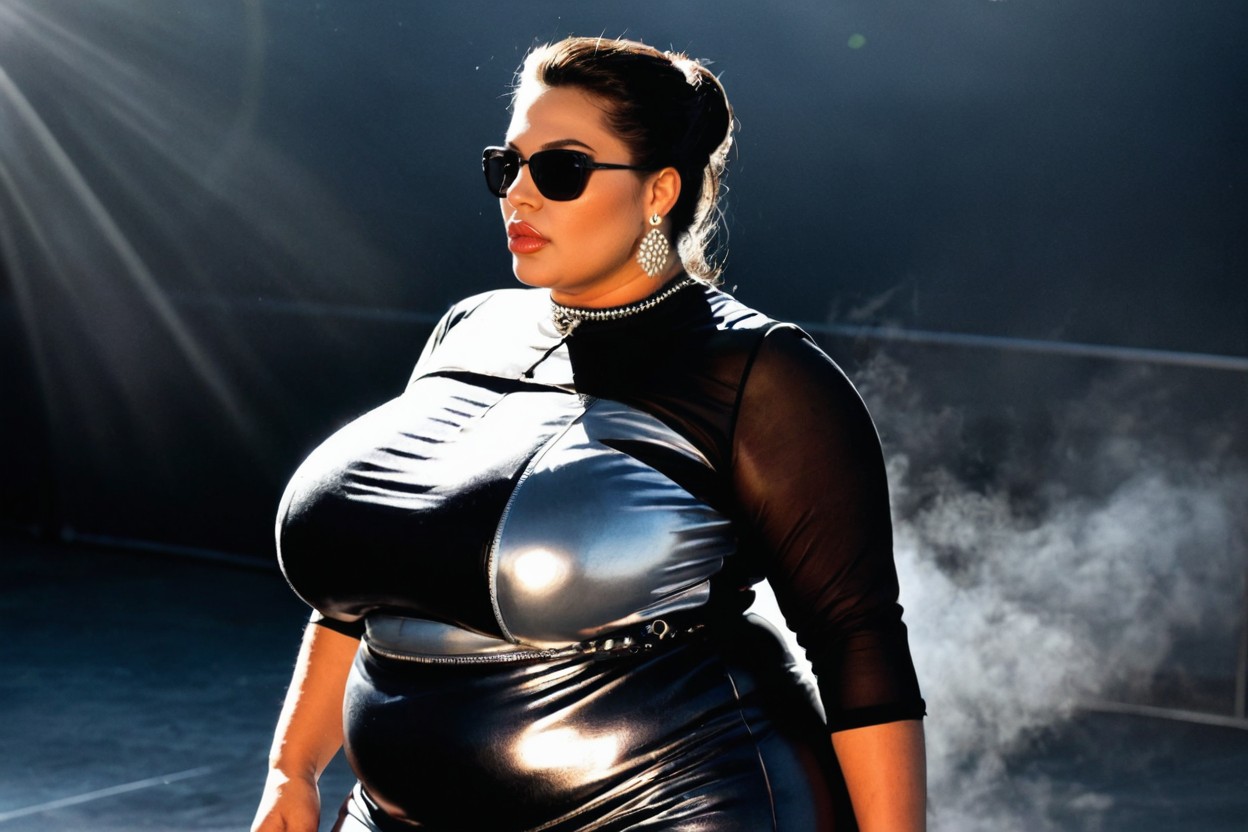 Clothed Natural Gigantic Breasts, Serious, Earrings BBW AI Porn