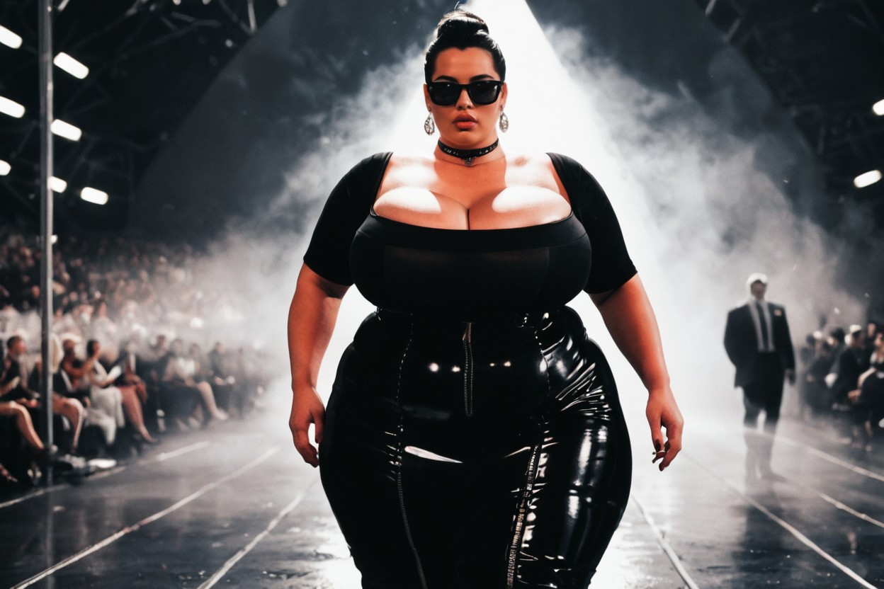 Choker, Structural Silhouette, Dynamic Motion Blur On Background Porno BBW IA
