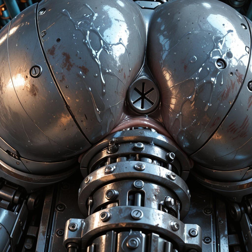 Wet Reflections, Precise Engineering, Huge Textured Machine Cock BBW AI Porn