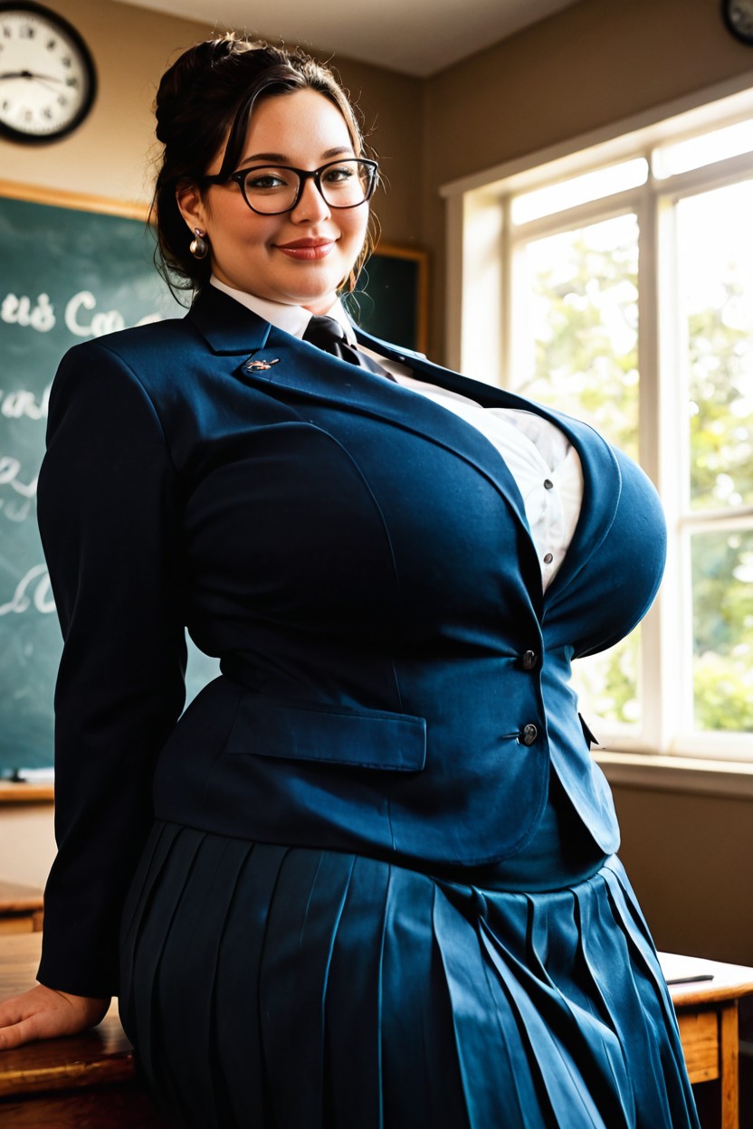 Peaceful Mood, Natural Daylight, Cheeks Flushed BBW AI Porn