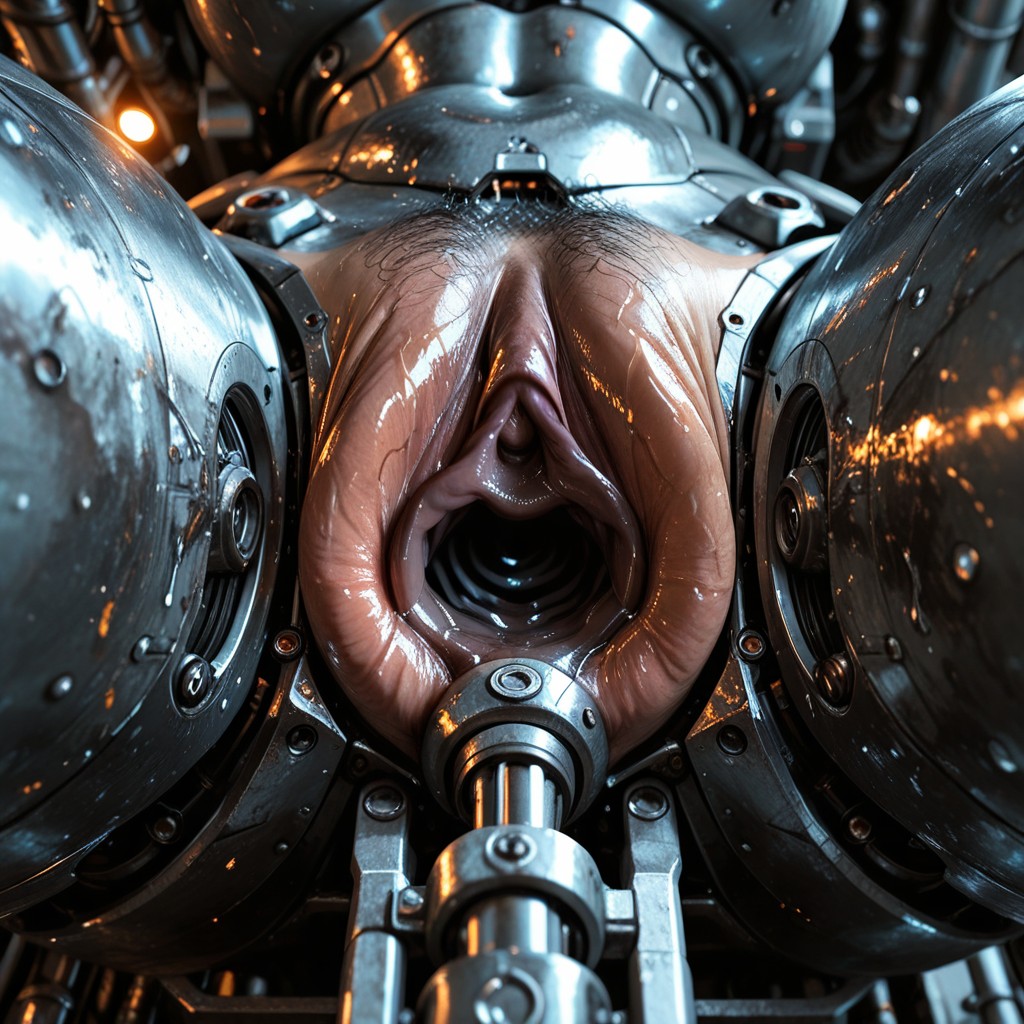 Razor-sharp Focus On The Contact Point, Sharp Metallic Glare, Huge Textured Machine Cock Porno BBW IA