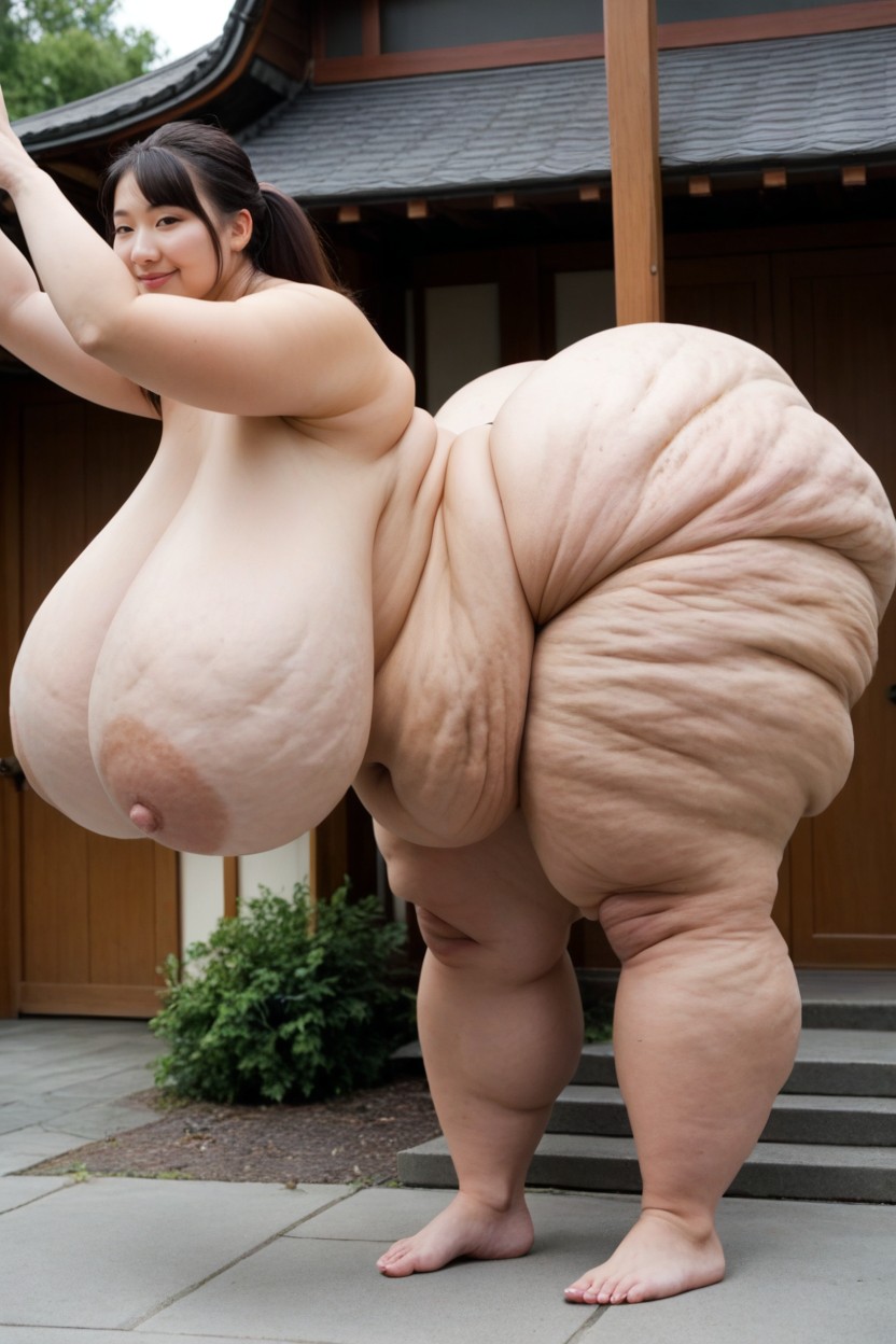 Ponytail, Japanese, Asian BBW AI Porn