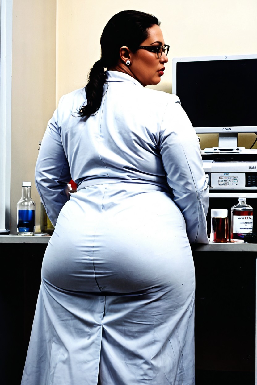Cool White And Steel Blue Tones, Rear View, Cold Demeanor Porno BBW IA