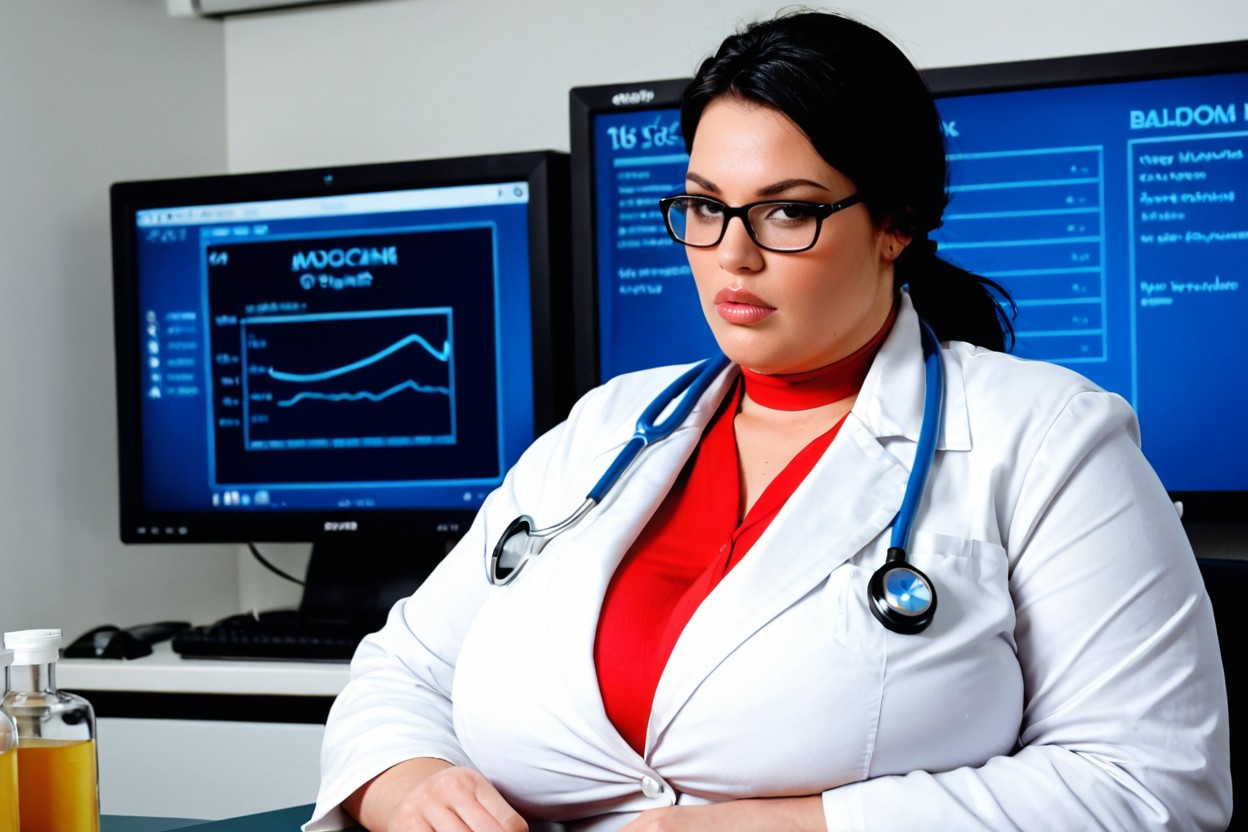 High Contrast, Model, Professional Medical Attire BBW AI Porn
