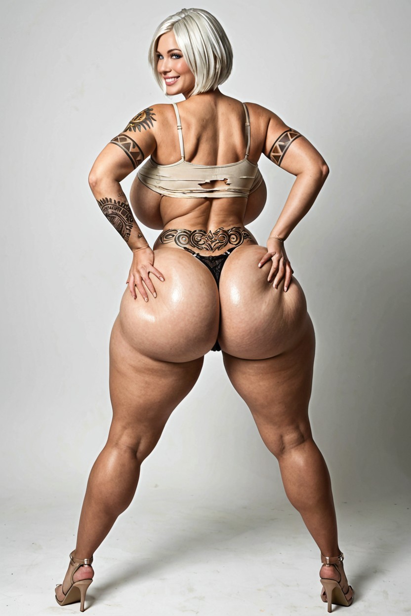 Hyper Thick Thighs, Huge Thighs, Extremely Large Ass BBW AI Porn