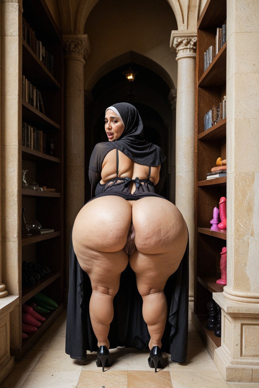 Phat Booty, Stockings, Hyper Prominent Asscheeks BBW AI Porn
