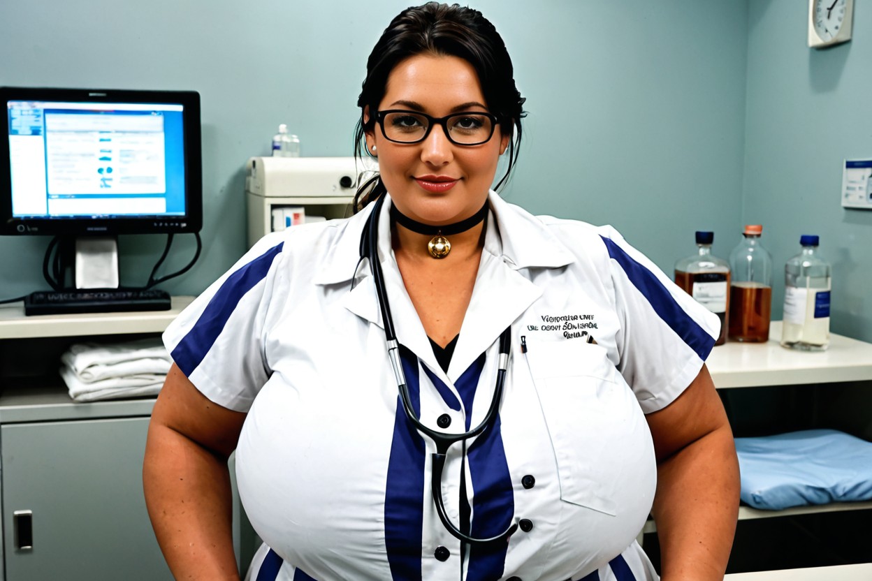 Harsh Fluorescent Lighting, Sharp Focus On Her Body, Sharp Shadows BBW AI Porn