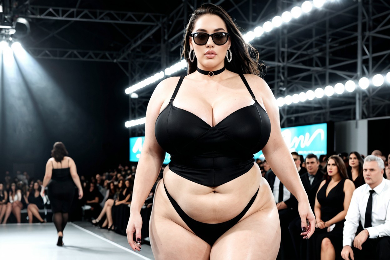 Earrings, Serious, Side View BBW AI Porn