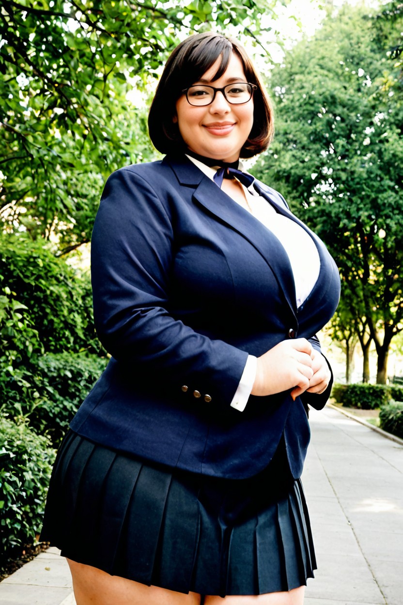 Realistic Proportions, Hyper Fat, Front View BBW AI Porn
