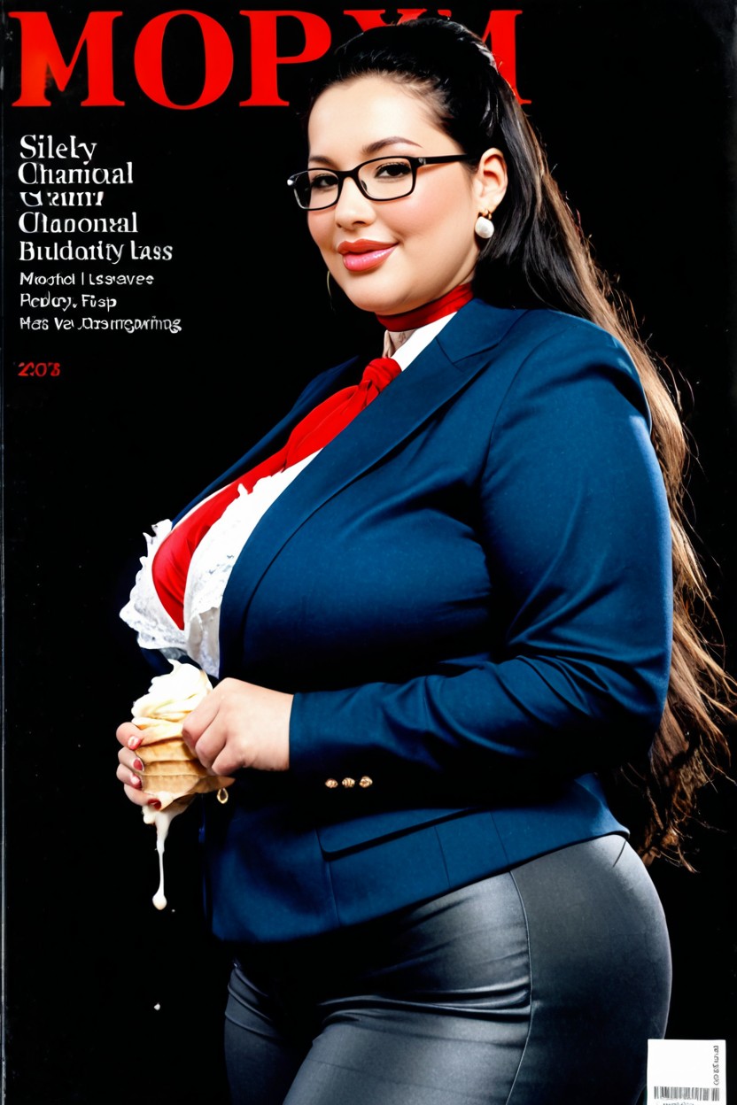 Earrings, Round Plump Face, Confident Smile BBW AI Porn