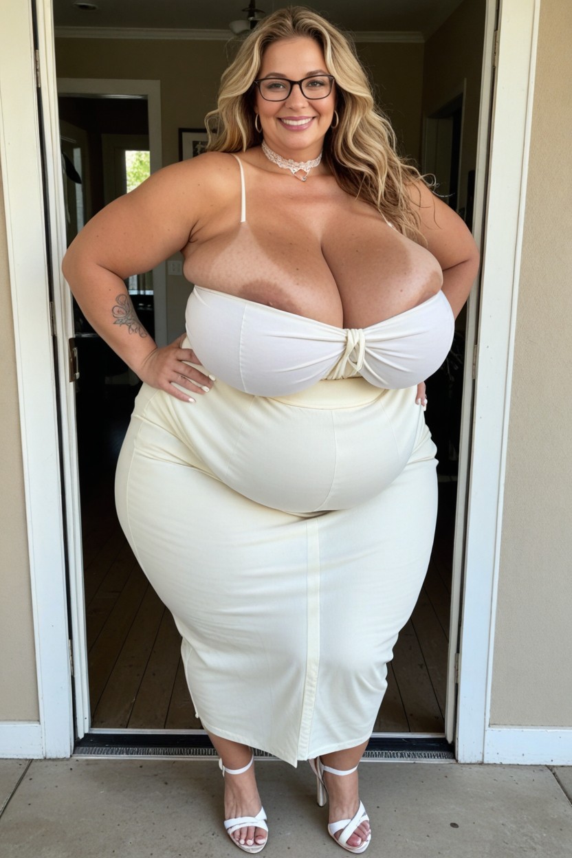 Morbidly Obese Breasts, Overweight Fat Milf, Classy Woman BBW AI Porn