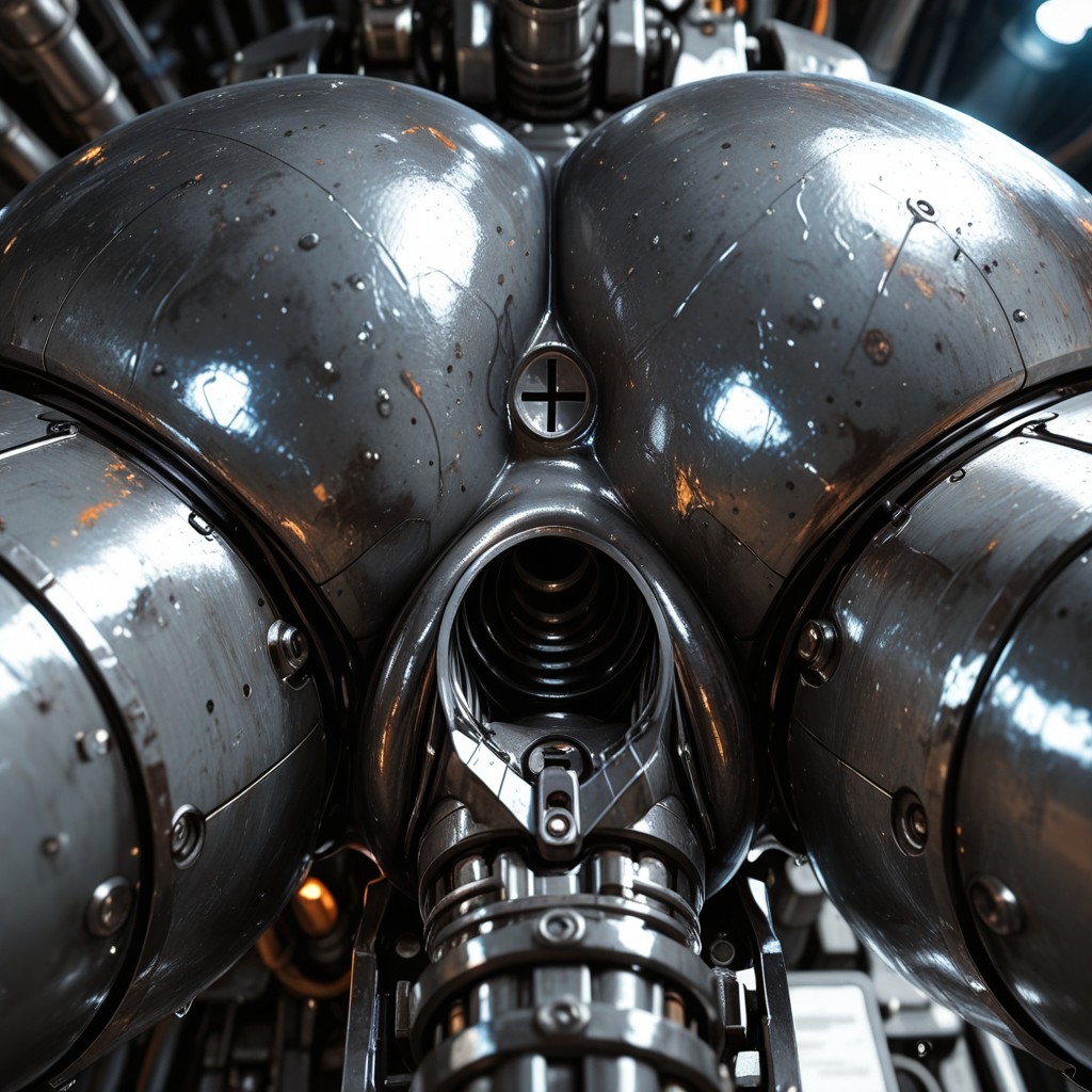 Mechanical Joint, Heavy Machinery Components, Visible Tool Marks BBW AI Porn