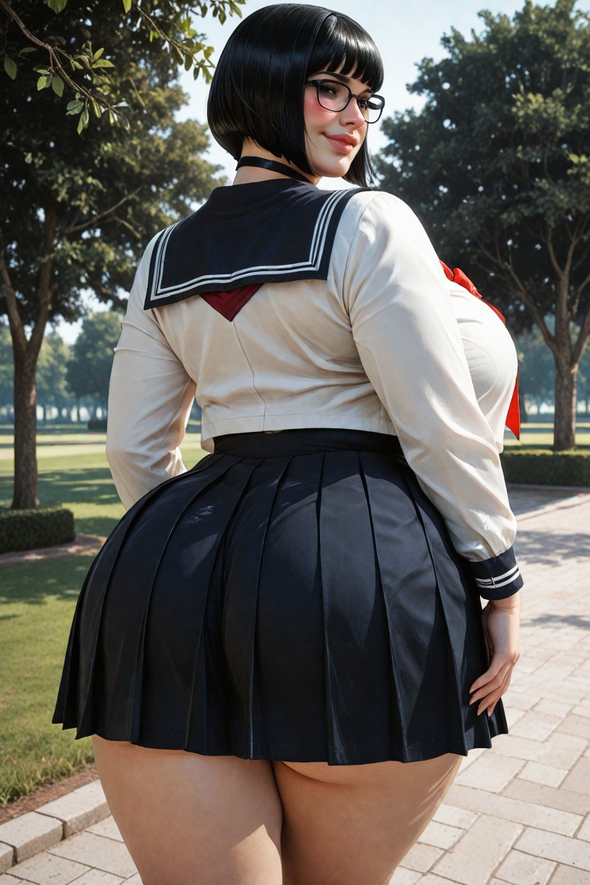 Healthy, Soft Daylight, Clothed Supermassive Thick Wide Hips BBW AI Porn