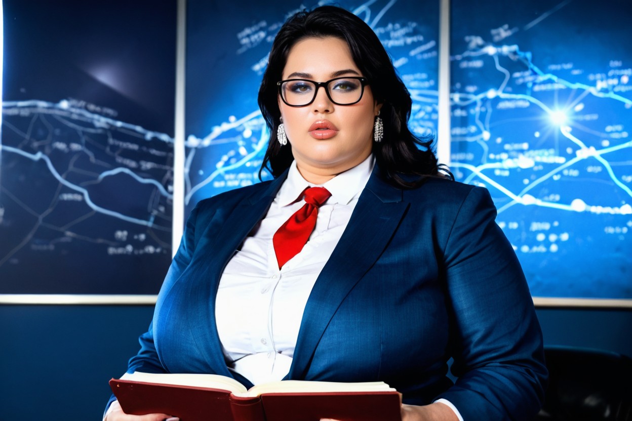 Serious Expression, Professional Cinematography, Hyper Obesity BBW AI Porn