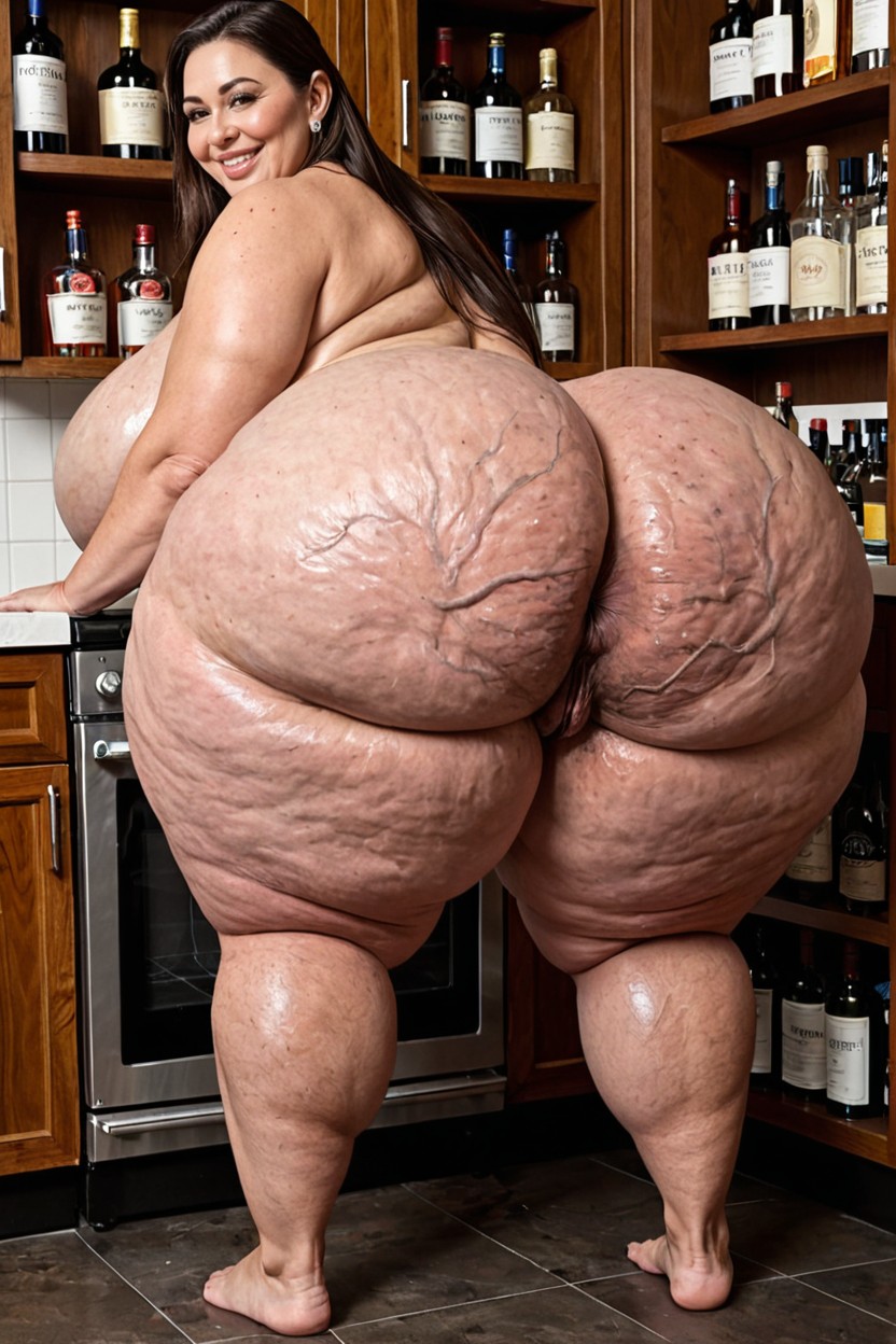 Extremely Large Ass, Rear View, Veiny Tits BBW AI Porn